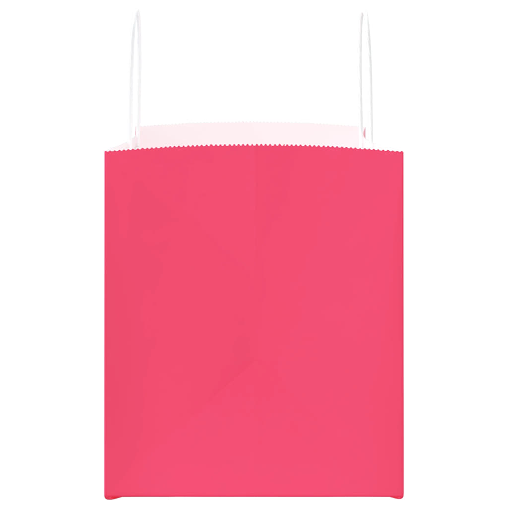 Bolsas de papel HKH 250 unidades con asas - Rosa - 32x22x24 cm