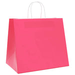 Bolsas de papel HKH 250 unidades con asas - Rosa - 32x22x28 cm
