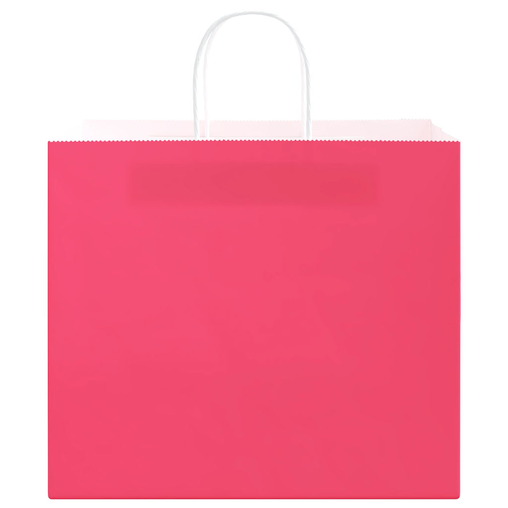 Bolsas de papel HKH 250 unidades con asas - Rosa - 32x22x28 cm