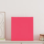HKH Bolsas de Papel 250 Unidades con Asas - Rosa - 45x17x48 cm