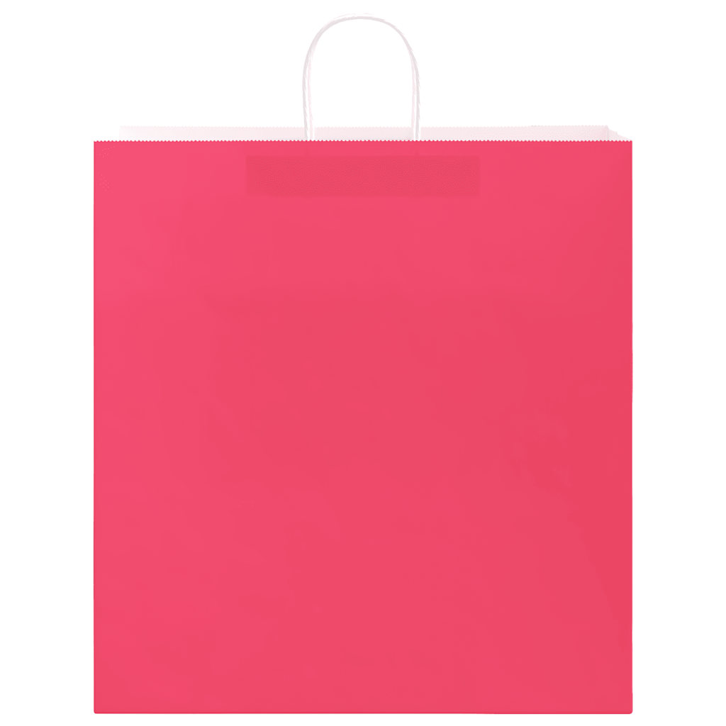 HKH Bolsas de Papel 250 Unidades con Asas - Rosa - 45x17x48 cm