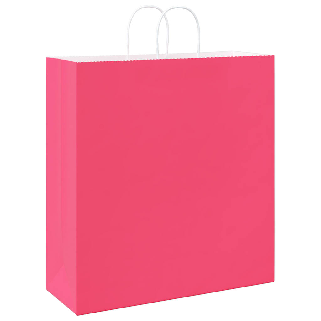 HKH Bolsas de Papel 250 Unidades con Asas - Rosa - 45x17x48 cm