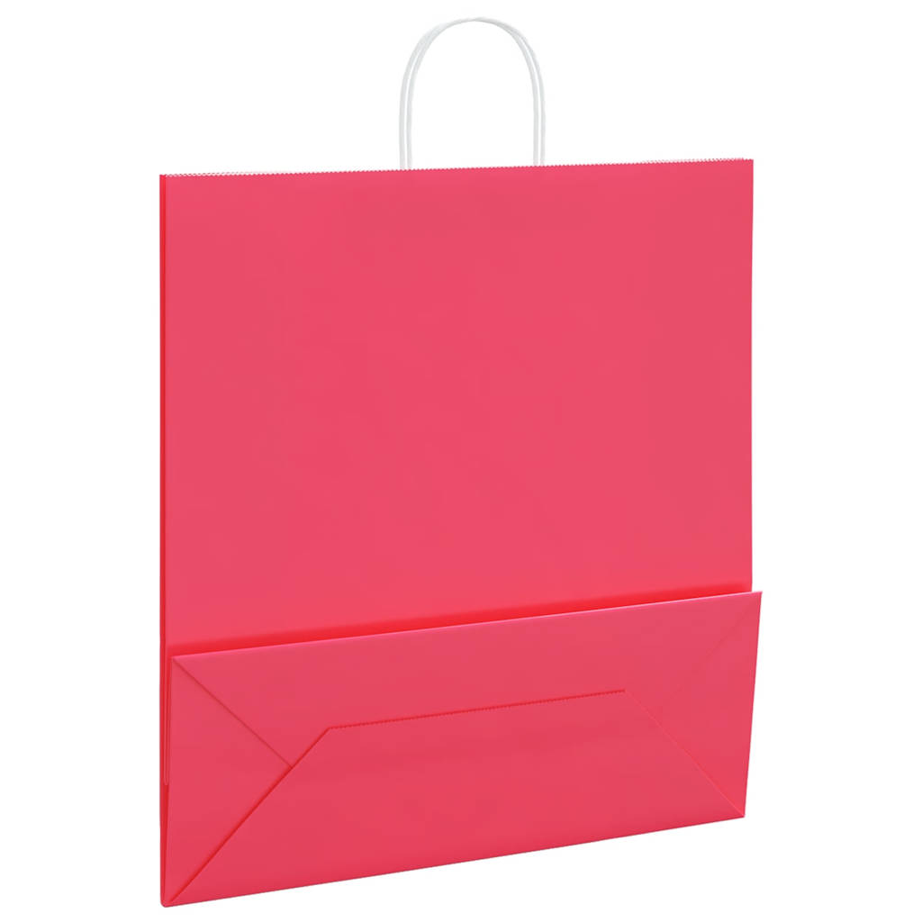 HKH Bolsas de Papel 250 Unidades con Asas - Rosa - 45x17x48 cm