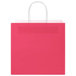HKH Bolsas de Papel 250 Unidades con Asas - Rosa - 54x15x49 cm