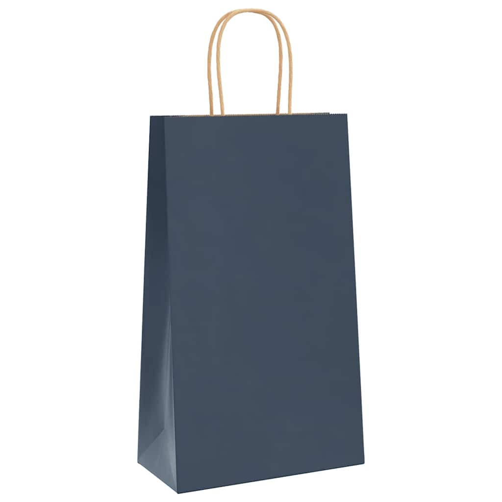 HKH Bolsas de Papel 250 Unidades con Asas - Azul - 21x11x36 cm