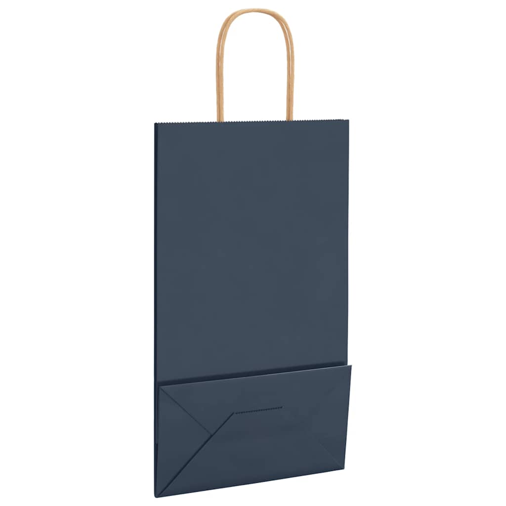 HKH Bolsas de Papel 250 Unidades con Asas - Azul - 21x11x36 cm