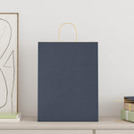 HKH Bolsas de Papel 250 Unidades con Asas - Azul - 32x12x42 cm