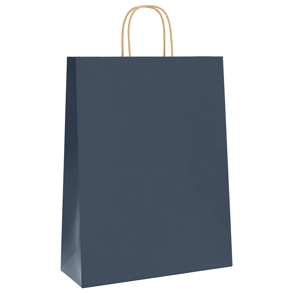 HKH Bolsas de Papel 250 Unidades con Asas - Azul - 32x12x42 cm