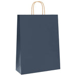 HKH Bolsas de Papel 250 Unidades con Asas - Azul - 32x12x42 cm