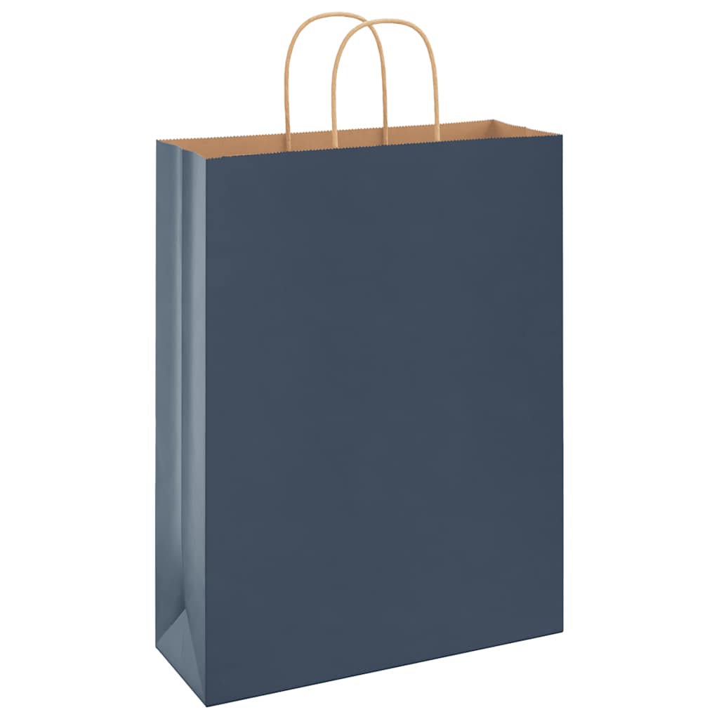 HKH Bolsas de Papel 250 Unidades con Asas - Azul - 32x12x42 cm
