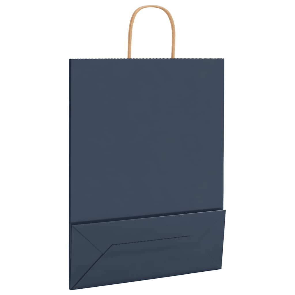 HKH Bolsas de Papel 250 Unidades con Asas - Azul - 32x12x42 cm