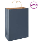HKH Bolsas de papel 250 Unidades con asas - Azul - 32x17x44 cm
