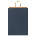 HKH Bolsas de papel 250 Unidades con asas - Azul - 32x17x44 cm