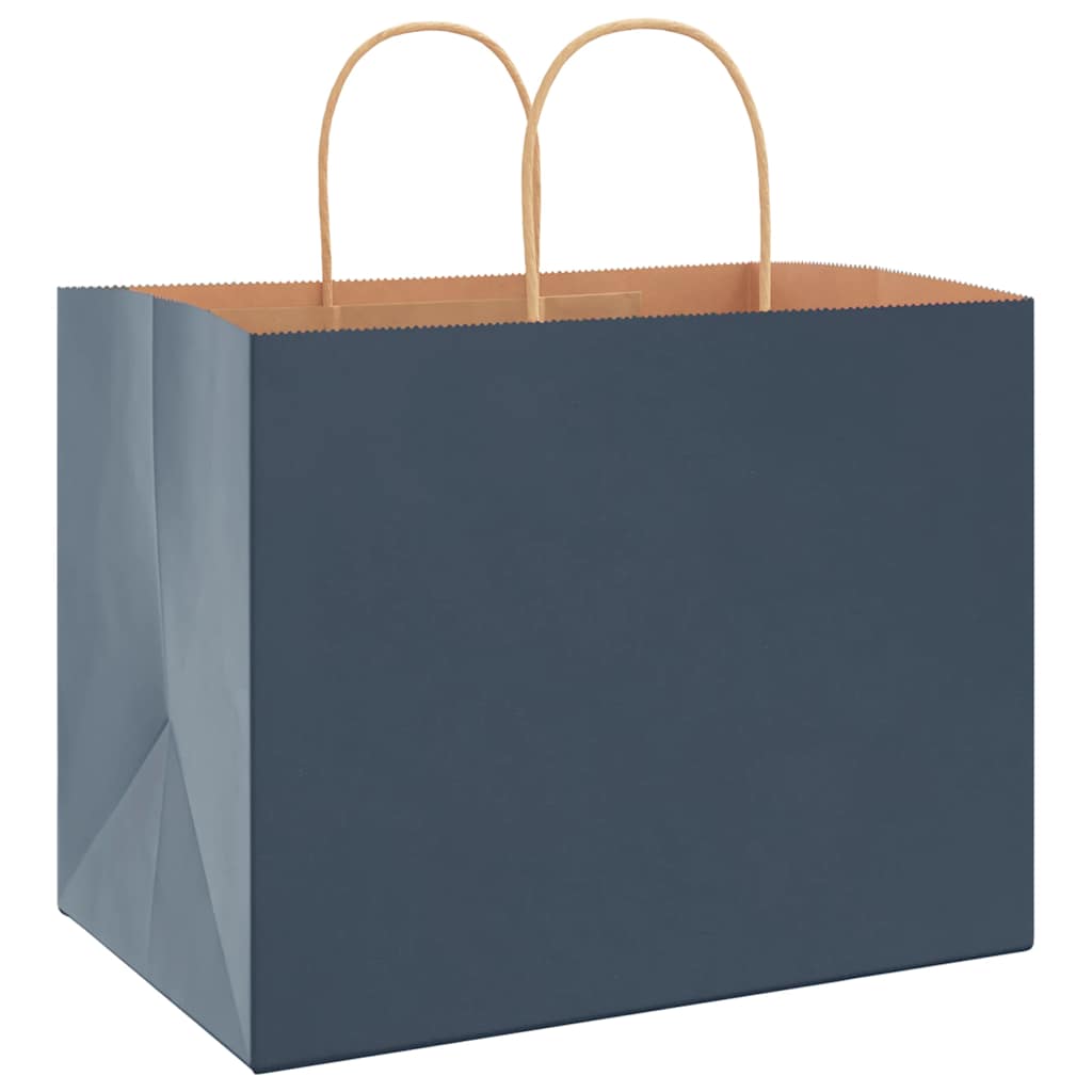 HKH Sacos de Papel 250 Unidades com Alças - Azul - 32x22x24 cm