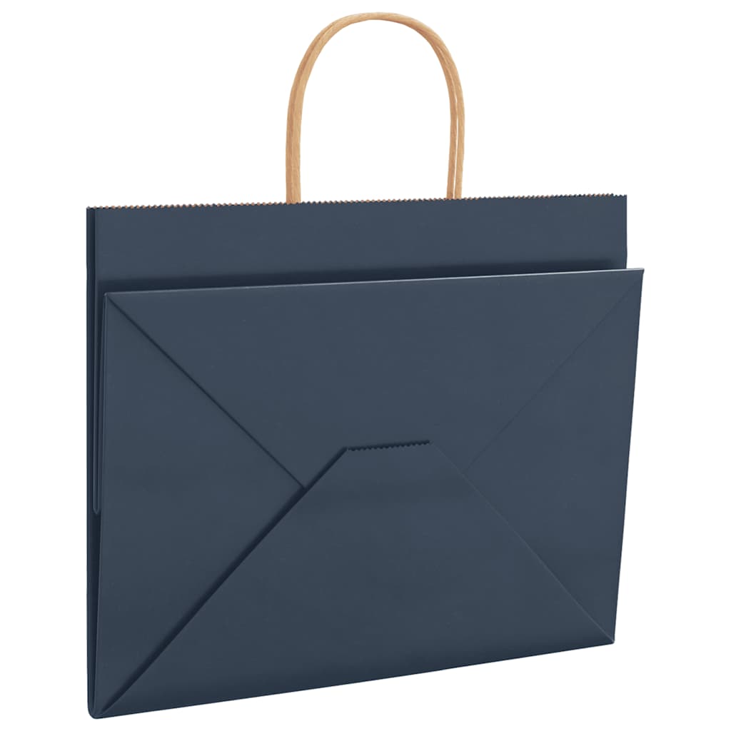 HKH Sacos de Papel 250 Unidades com Alças - Azul - 32x22x24 cm