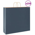 HKH Bolsas de Papel 250 Unidades con Asas - Azul - 54x15x49 cm