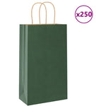 HKH Bolsas de Papel 250 Unidades con Asas - Verde - 21x11x36 cm