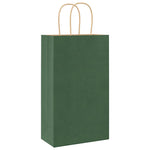 HKH Bolsas de Papel 250 Unidades con Asas - Verde - 21x11x36 cm