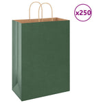 HKH Bolsas de papel 250 unidades con asas - Verde - 32x17x44 cm