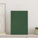 HKH Bolsas de papel 250 unidades con asas - Verde - 32x17x44 cm