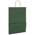 HKH Bolsas de papel 250 unidades con asas - Verde - 32x17x44 cm