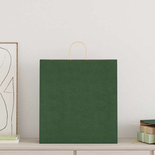 HKH Sacos de Papel 250 Unidades com Alças - Verde - 45x17x48 cm
