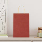HKH Bolsas de Papel 250 Unidades con Asas - Rojo - 21x11x31 cm