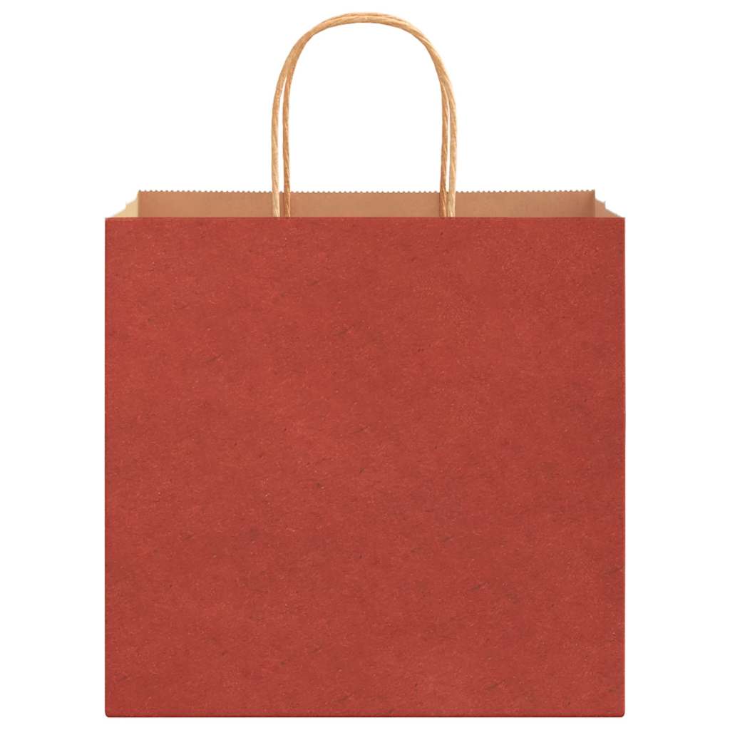 HKH Sacos de Papel 250 Unidades com Alças - Vermelho - 26x17x25 cm