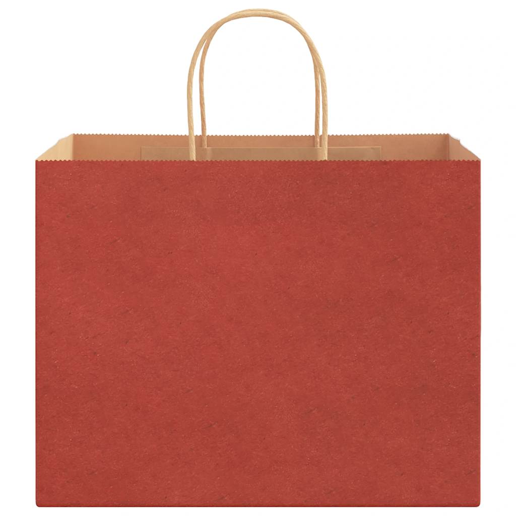 HKH Sacos de Papel 250 Unidades com Alças - Vermelho - 32x22x24 cm