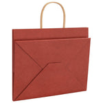 HKH Sacos de Papel 250 Unidades com Alças - Vermelho - 32x22x24 cm