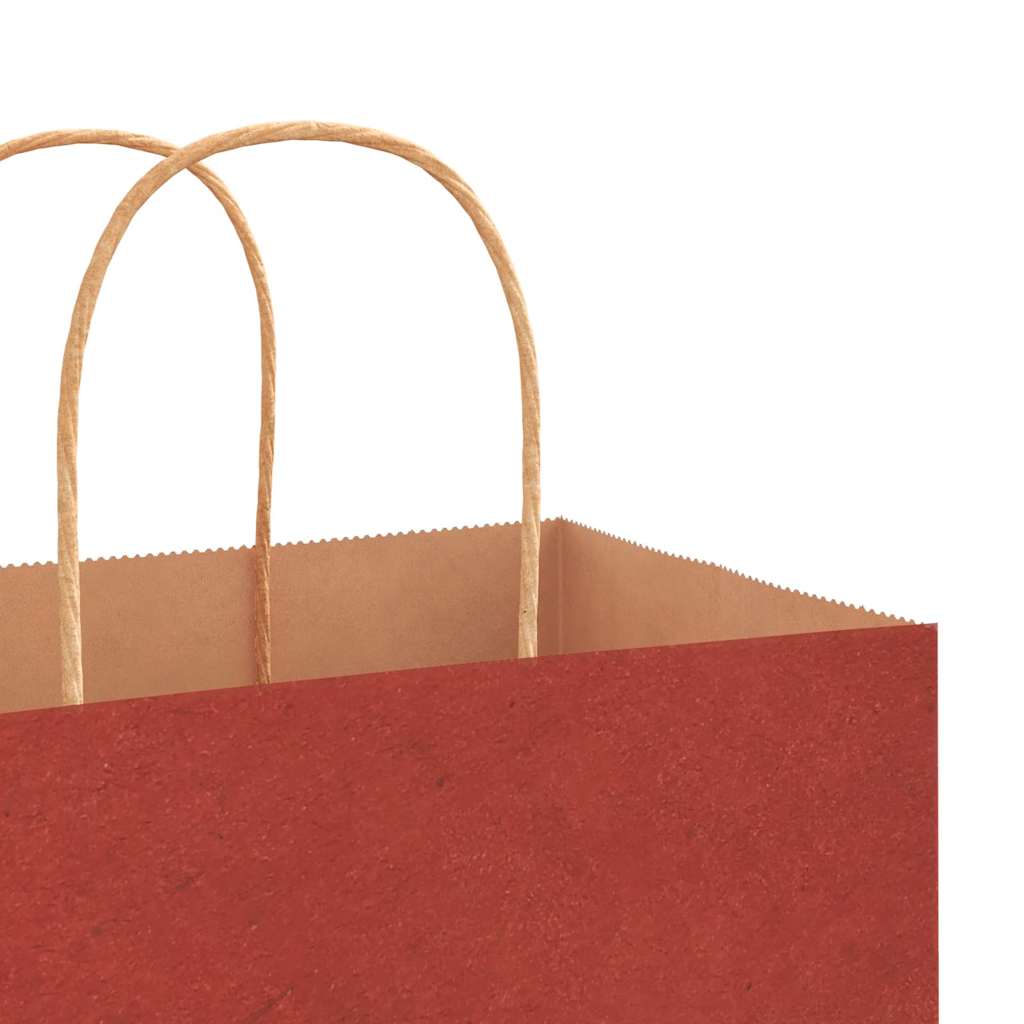 HKH Sacos de Papel 250 Unidades com Alças - Vermelho - 32x22x24 cm