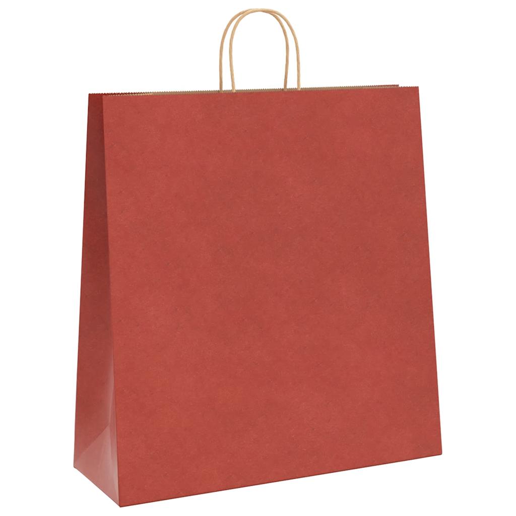 HKH Sacos de Papel 250 Unidades com Alças - Vermelho - 45x17x48 cm