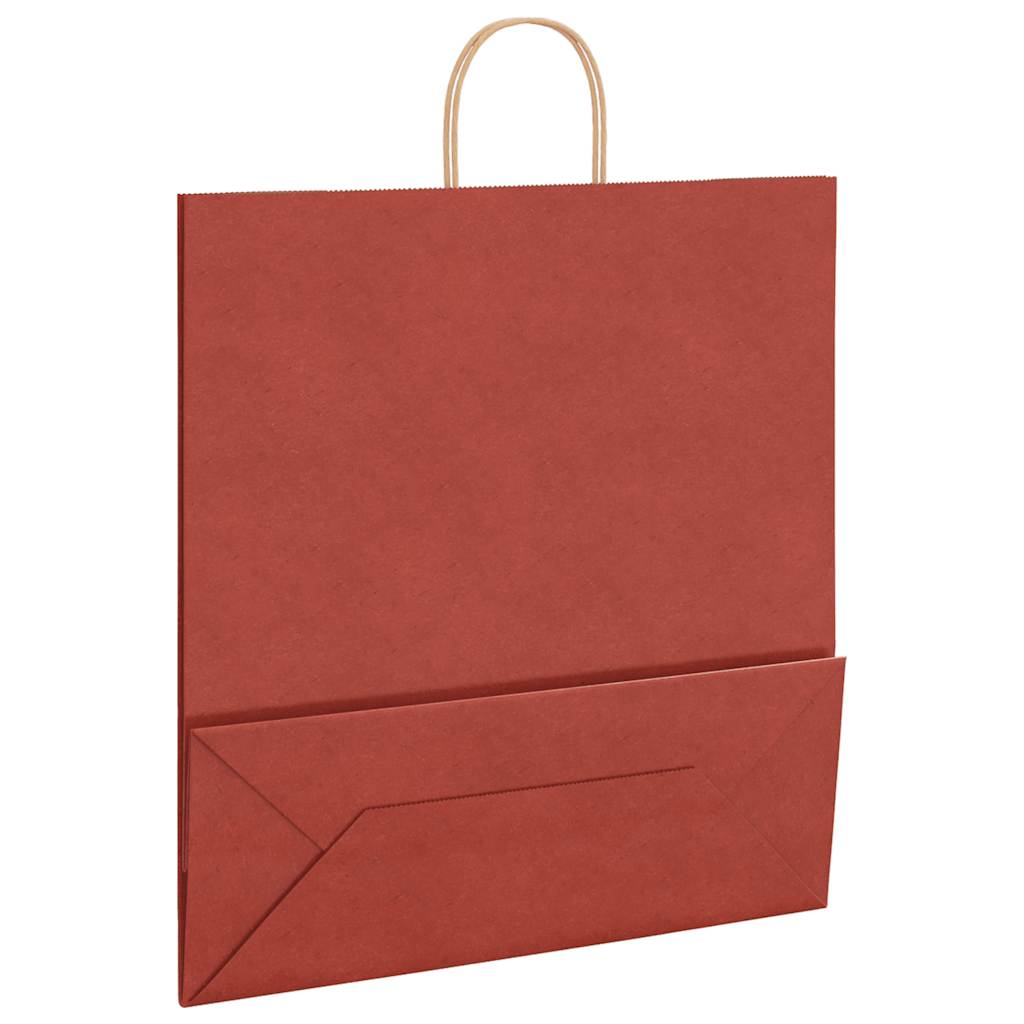 HKH Sacos de Papel 250 Unidades com Alças - Vermelho - 45x17x48 cm