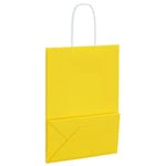 HKH Sacos de Papel 50 Unidades com Alças - Amarelo - 15x8x21 cm