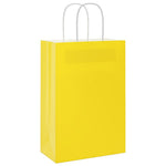 HKH Sacos de Papel 50 Unidades com Alças - Amarelo - 21x11x31 cm