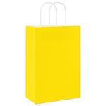 HKH Sacos de Papel 50 Unidades com Alças - Amarelo - 21x11x31 cm