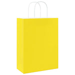 HKH Sacos de Papel 50 Unidades com Alças - Amarelo - 26x12x35 cm