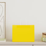 HKH Bolsas de Papel 50 Unidades con Asas - Amarillo - 32x17x25 cm