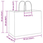HKH Bolsas de Papel 50 Unidades con Asas - Amarillo - 32x17x25 cm