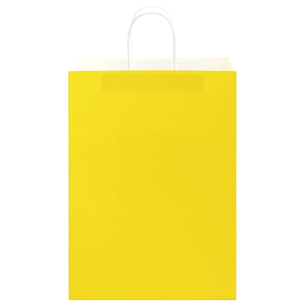 HKH Sacos de Papel 50 Unidades com Alças - Amarelo - 32x17x44 cm