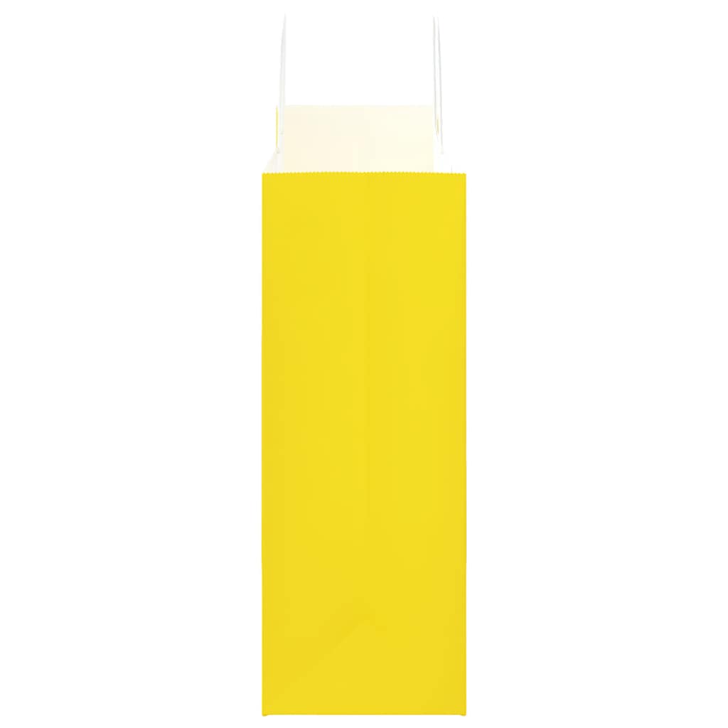HKH Sacos de Papel 50 Unidades com Alças - Amarelo - 32x17x44 cm