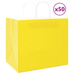 HKH Bolsas de Papel 50 Unidades con Asas - Amarillo - 32x22x28 cm