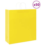 HKH Bolsas de Papel 50 Unidades con Asas - Amarillo - 45x17x48 cm
