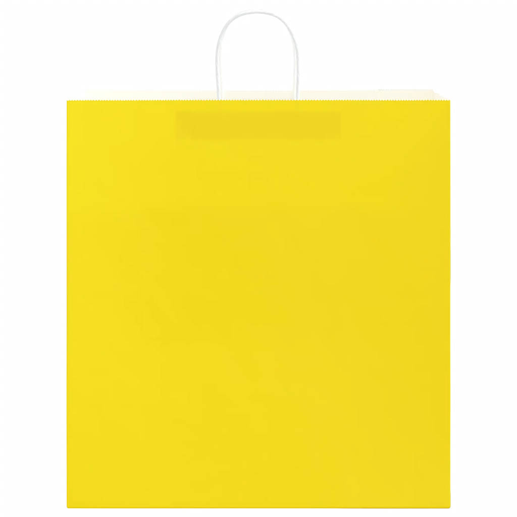 HKH Bolsas de Papel 50 Unidades con Asas - Amarillo - 45x17x48 cm