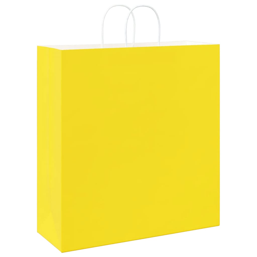 HKH Bolsas de Papel 50 Unidades con Asas - Amarillo - 45x17x48 cm