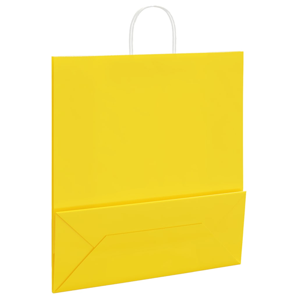 HKH Bolsas de Papel 50 Unidades con Asas - Amarillo - 45x17x48 cm