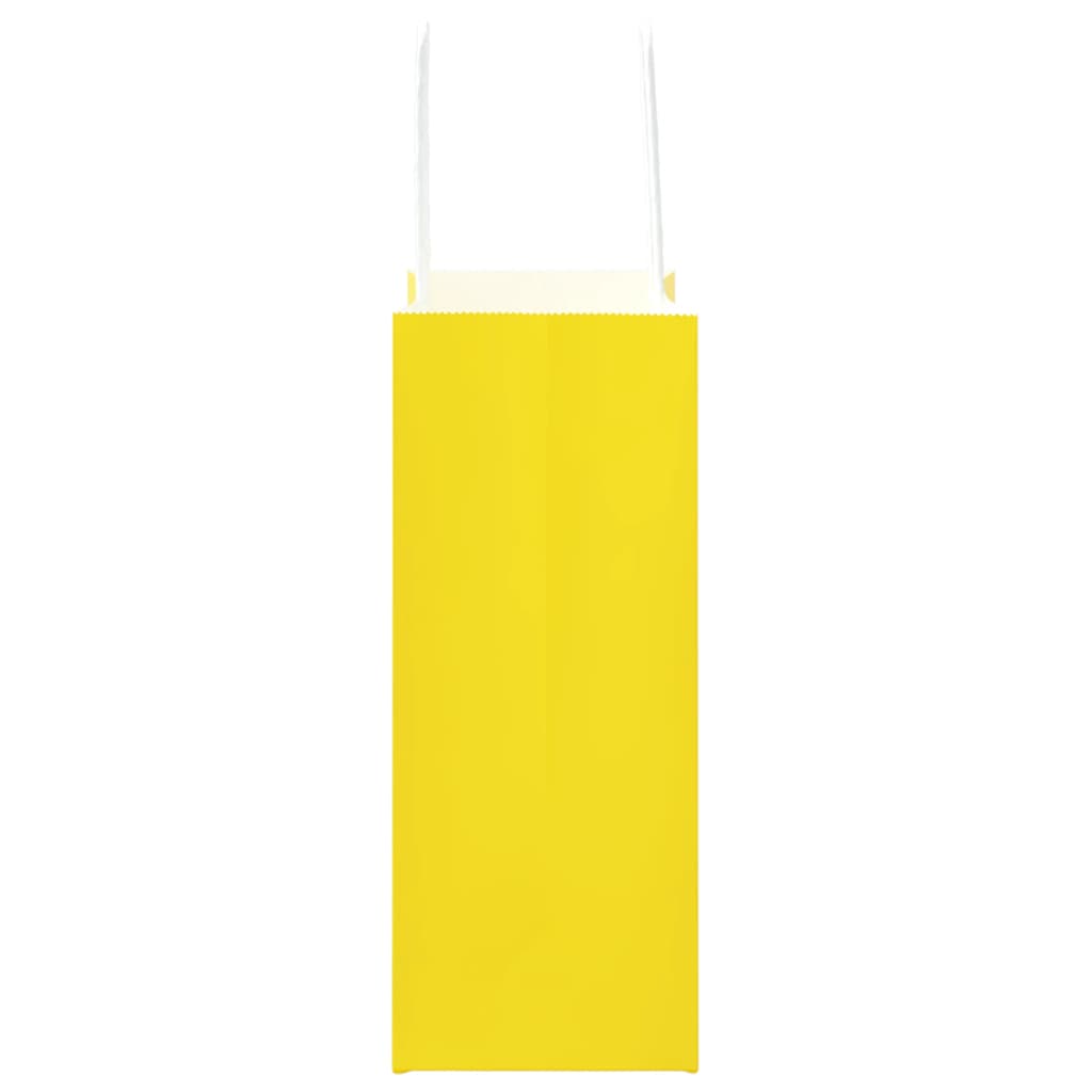 HKH Sacos de Papel 250 Unidades com Alças - Amarelo - 15x8x21 cm
