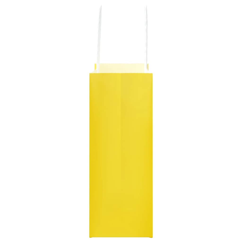 HKH Bolsas de Papel 250 Unidades con Asas - Amarillo - 18x8x22 cm