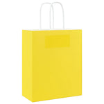 HKH Bolsas de Papel 250 Unidades con Asas - Amarillo - 18x8x22 cm