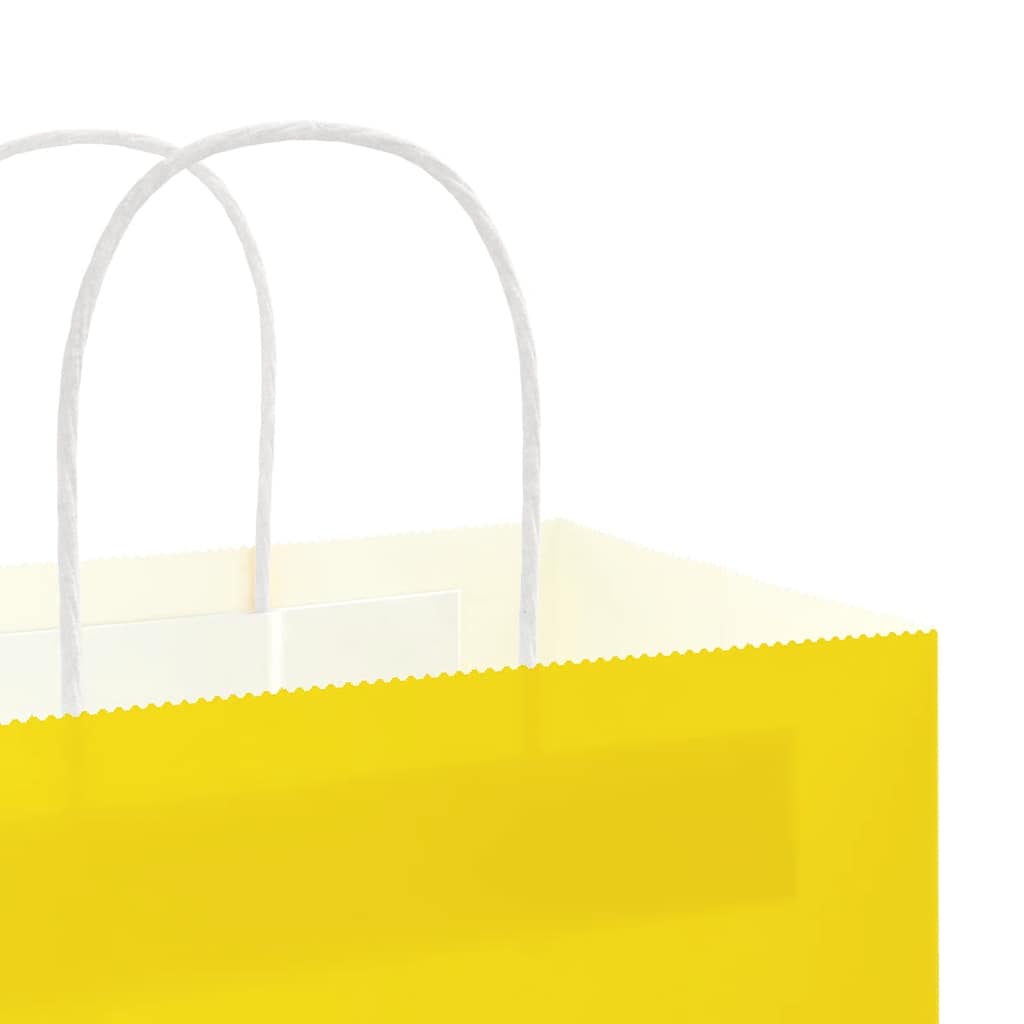 HKH Bolsas de Papel 250 Unidades con Asas - Amarillo - 18x8x22 cm